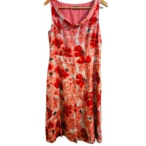 Ann Taylor 100% Silk Classic Sleeveless Summer dress. Pinks Size 12